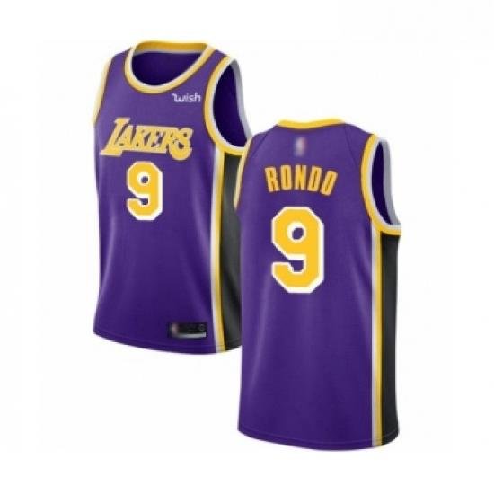 Womens Los Angeles Lakers 9 Rajon Rondo Authentic Purple Basketball Jersey Statement Edition