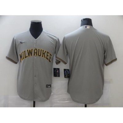 Men Nike MilWaukee BreWers Grey Blank Cool base Jersey