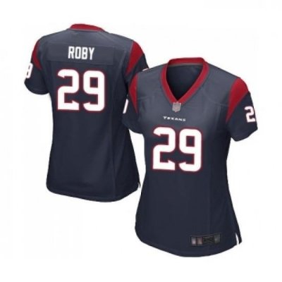 Womens Houston Texans 29 Bradley Roby Game Navy Blue Team Color Football Jersey