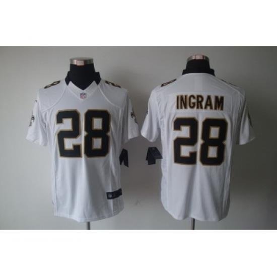 Nike New Orleans Saints 28 Mark Ingram White LIMITED NFL Jersey