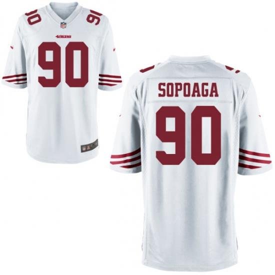 Men Nike 49ers Isaac Sopoaga 90 Stitched White NFL Jersey