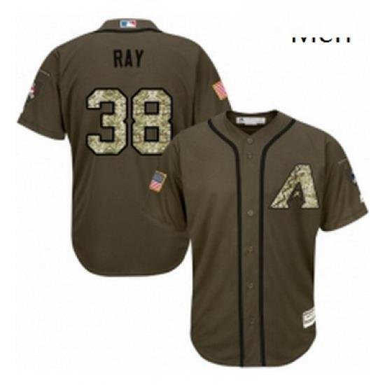 Mens Majestic Arizona Diamondbacks 38 Robbie Ray Authentic Green Salute to Service MLB Jersey