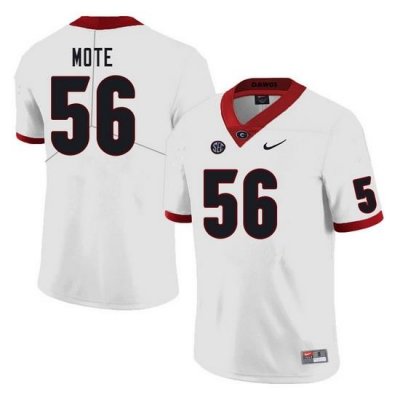 Men #56 William Mote Georgia Bulldogs College Football Jerseys Sale-White