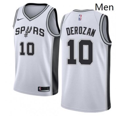 Mens Nike San Antonio Spurs 10 DeMar DeRozan Swingman White NBA Jersey Association Edition