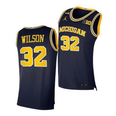 Michigan Wolverines Luke Wilson 2021 Big Ten Regular Season Champions Blm Navy Jersey