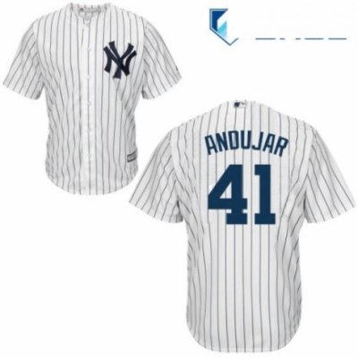 Youth Majestic New York Yankees 41 Miguel Andujar Authentic White Home MLB Jersey