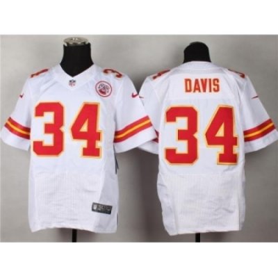 Nike kansas city chiefs 34 Knile Davis White Elite NFL Jersey