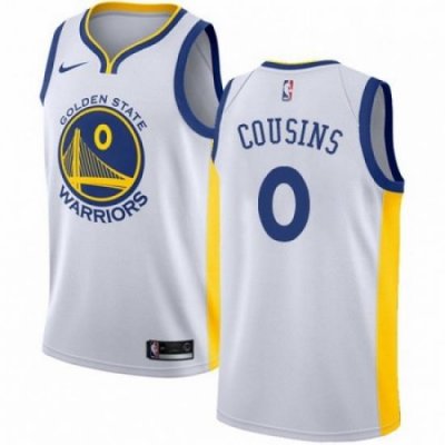 Mens Nike Golden State Warriors 0 DeMarcus Cousins White NBA Swingman Association Edition Jersey