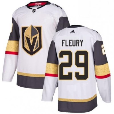 Mens Adidas Vegas Golden Knights 29 Marc Andre Fleury Authentic White Away NHL Jersey