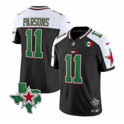 Men Dallas Cowboys 11 Micah Parsons 2024 Mexico Black White F U S E  Stitched Football Jersey