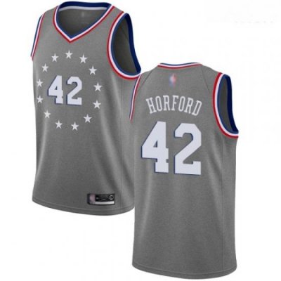 76ers #42 Al Horford Gray Basketball Swingman City Edition 2018 19 Jersey