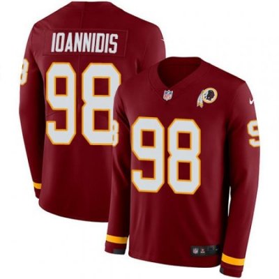 Nike Redskins #98 Matt Ioannidis Burgundy Red Team Color Men Stitched NFL Limited Therma Long Sleeve Jersey