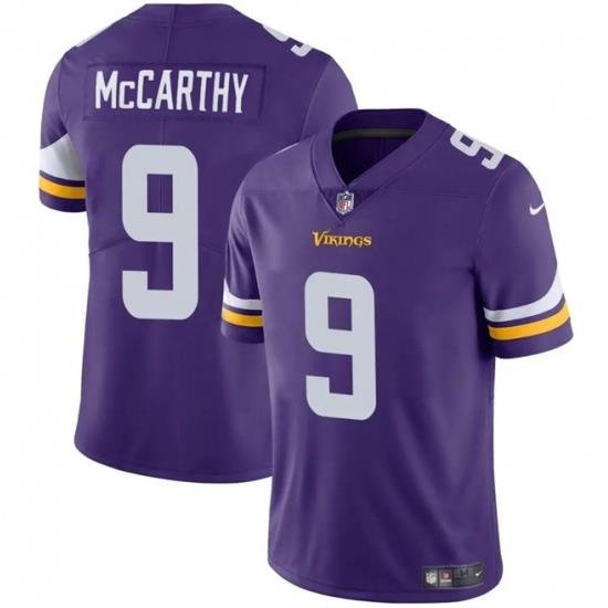 Youth Minnesota Vikings 9 J J  McCarthy Purple 2024 Draft Vapor Untouchable Limited Stitched Jersey