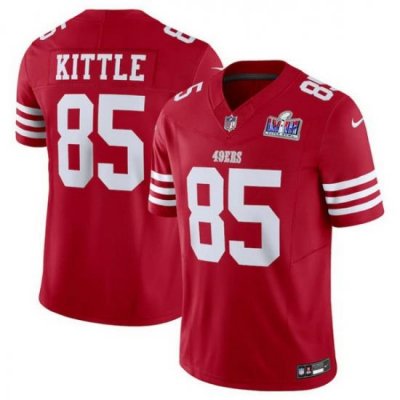 Men San Francisco 49ers 85 George Kittle Red 2023 F U S E  Vapor Untouchable Limited Stitched Football 2024 Super Bowl LVIII Jersey