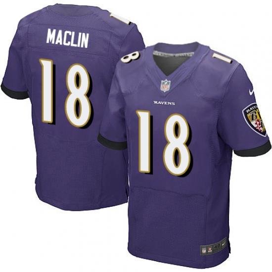 Nike Ravens #18 Jeremy Maclin Purple Team Color Mens Stitched NFL New Elite Jersey