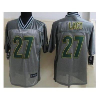 Nike Green Bay Packers 27 Eddie Lacy Grey Elite Vapor NFL Jersey