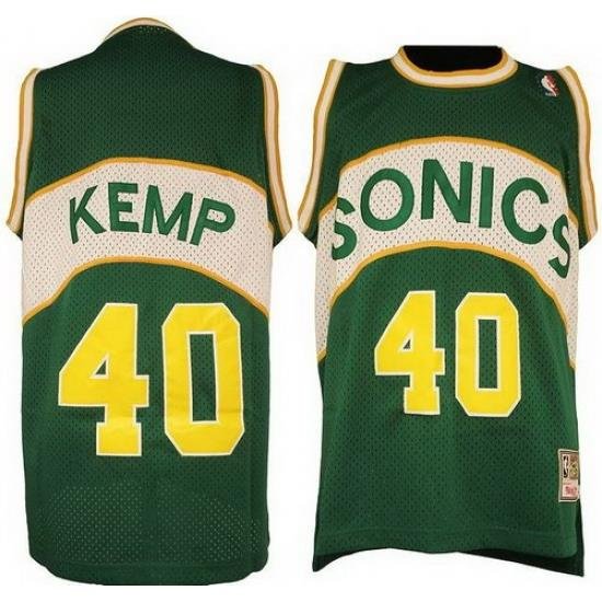 Seattle SuperSonics #40 Shawn Kemp Green Soul Swingman NBA Jersey