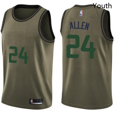 Youth Nike Utah Jazz 24 Grayson Allen Swingman Green Salute to Service NBA Jersey