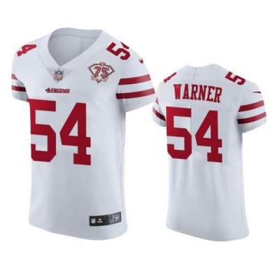 Nike San Francisco 49ers 54 Fred Warner White Men 75th Anniversary Stitched NFL Vapor Untouchable Elite Jersey