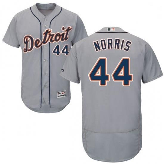 Mens Majestic Detroit Tigers 44 Daniel Norris Grey Road Flex Base Authentic Collection MLB Jersey