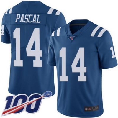 Men Zach Pascal Limited Jersey 14 Football Indianapolis Colts Royal Blue 100th