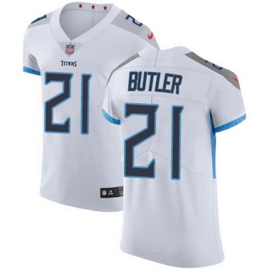 Nike Titans #21 Malcolm Butler White Mens Stitched NFL Vapor Untouchable Elite Jersey