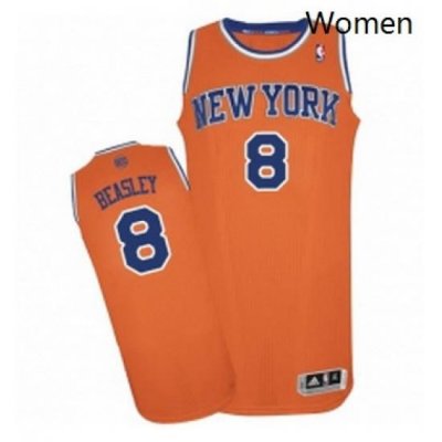 Womens Adidas New York Knicks 8 Michael Beasley Authentic Orange Alternate NBA Jersey