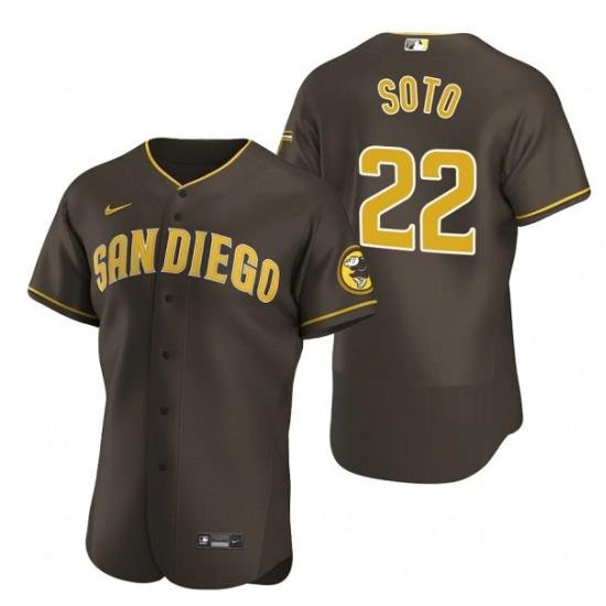 Men San Diego Padres 22 Juan Soto BroWn Flex Base Stitched Baseball Jersey