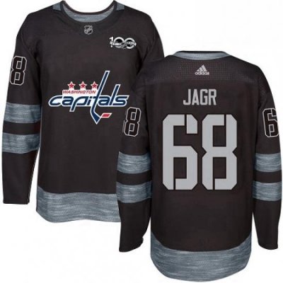 Mens Adidas Washington Capitals 68 Jaromir Jagr Premier Black 1917 2017 100th Anniversary NHL Jersey