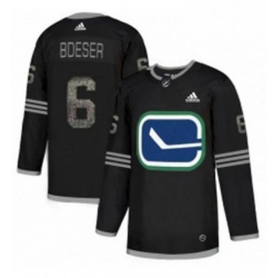 Mens Adidas Vancouver Canucks 6 Brock Boeser Black 1 Authentic Classic Stitched NHL Jersey