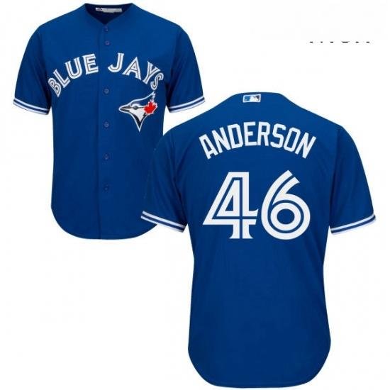 Mens Majestic Toronto Blue Jays 46 Brett Anderson Replica Blue Alternate MLB Jersey