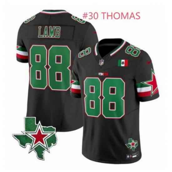 Men Dallas Cowboys #30?Juanyeh Thomas 2024 Mexico Black F U S E Stitched Football Jersey