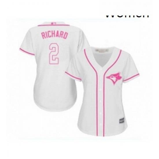 Womens Toronto Blue Jays 2 Clayton Richard Replica White Fashion Cool Base Baseball Jersey