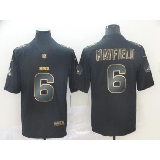 Nike Browns 6 Baker Mayfield Black Gold Vapor Untouchable Limited Jersey