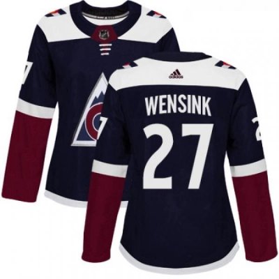 Womens Adidas Colorado Avalanche 27 John Wensink Authentic Navy Blue Alternate NHL Jersey