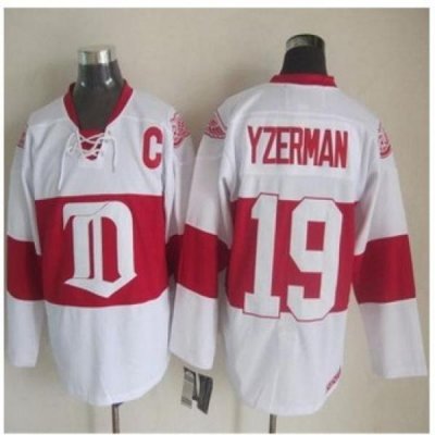 Detroit Red Wings #19 Steve Yzerman White Winter Classic CCM Throwback Stitched NHL jersey