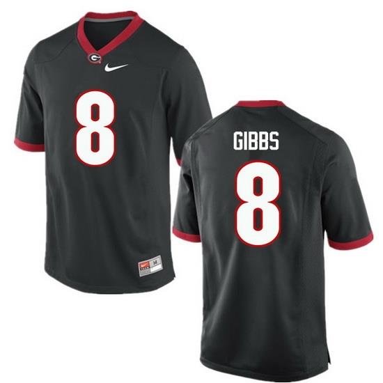 Men Georgia Bulldogs #8 Deangelo Gibbs College Football Jerseys-Black