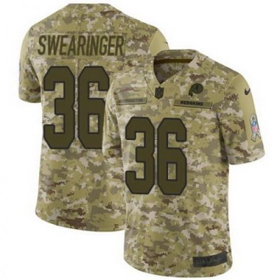 Nike Redskins #36 D J Swearinger Camo Mens Stitched NFL Limited 2018 Salute To Service Jersey