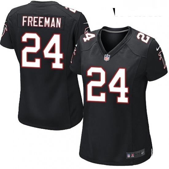 Womens Nike Atlanta Falcons 24 Devonta Freeman Game Black Alternate NFL Jersey