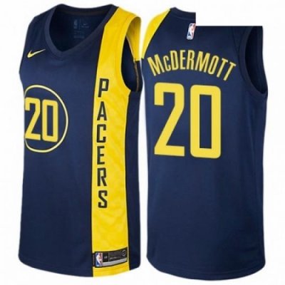 Mens Nike Indiana Pacers 20 Doug McDermott Swingman Navy Blue NBA Jersey City Edition