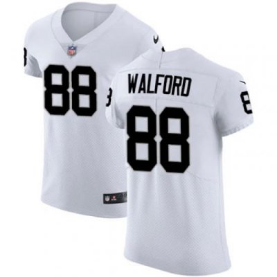 Men Nike Raiders #88 Clive Walford White Stitched NFL Vapor Untouchable Elite Jersey