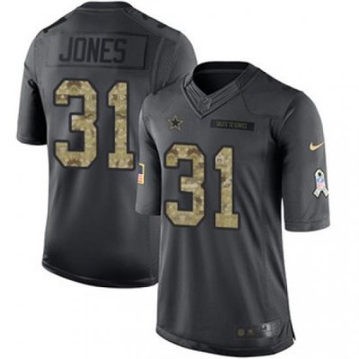 Nike Cowboys #31 Byron Jones Black Mens Stitched NFL Limited 2016 Salute To Service Jersey