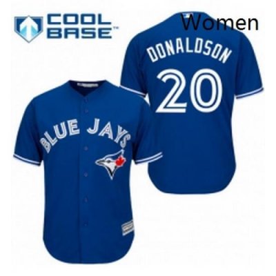 Womens Majestic Toronto Blue Jays 20 Josh Donaldson Authentic Blue MLB Jersey