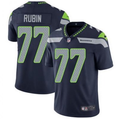 Nike Seahawks #77 Ahtyba Rubin Steel Blue Team Color Mens Stitched NFL Vapor Untouchable Limited Jersey