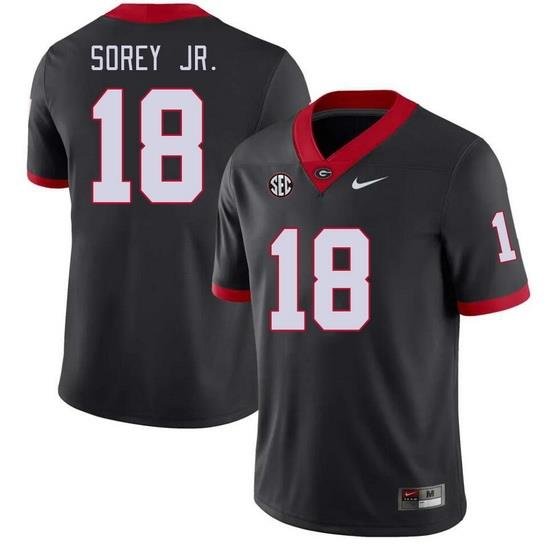 Men #18 Xavian Sorey Jr. Georgia Bulldogs College Football Jerseys Stitched-Black