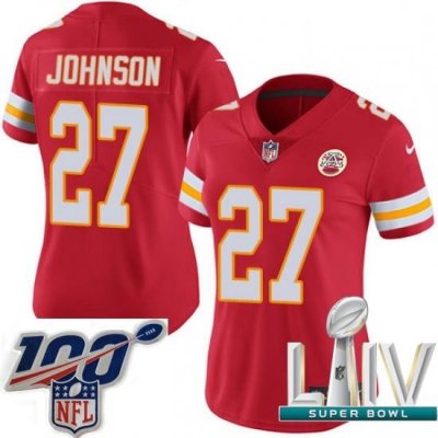 2020 Super Bowl LIV Women Nike Kansas City Chiefs #27 Larry Johnson Red Team Color Vapor Untouchable Limited Player NFL Jersey