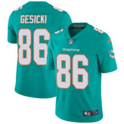 Nike Dolphins #86 Mike Gesicki Aqua Green Team Color Mens Stitched NFL Vapor Untouchable Limited Jersey