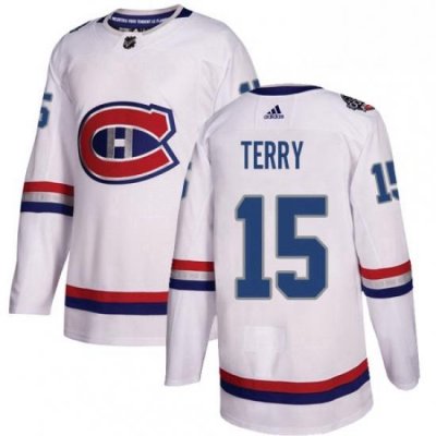 Mens Adidas Montreal Canadiens 15 Chris Terry Authentic White 2017 100 Classic NHL Jersey