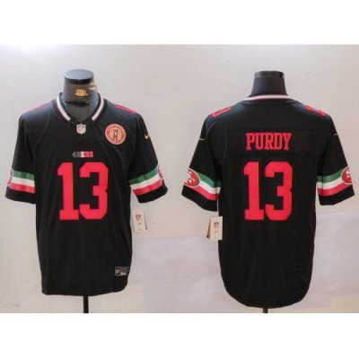 Men San Francisco 49ers 13 Brock Purdy Black F U S E  Mexico With Gate Bridge Patch Vapor Limited Stitched Football Jersey