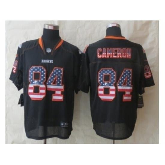 Nike Cleveland Browns 84 Jordan Cameron Black Elite USA Flag Fashion NFL Jersey